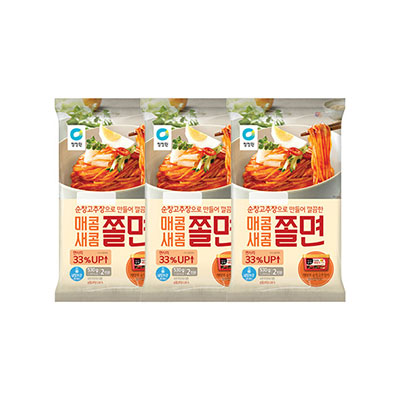 청정원 매콤새콤 쫄면 530g(2인분) x3개